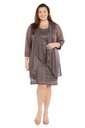 Vestido con chaqueta a rayas con purpurina