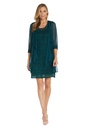 Vestido con chaqueta con purpurina