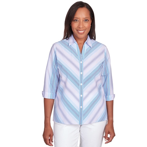 Blusa a rayas chevron manga 3/4