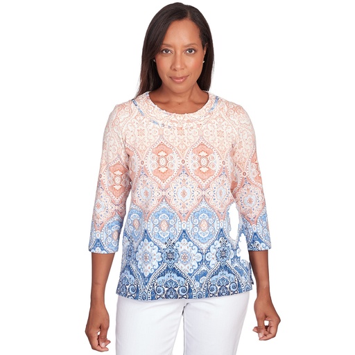 Blusa con cuello de triple muesca