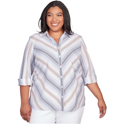 Blusa a rayas chevron manga 3/4