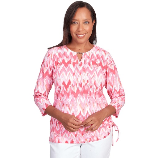 Blusa  chevrón con lazo lateral 