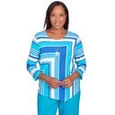 Blusa a rayas Top de rayas con esquinas 