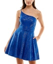 Vestido metálico de un sólo hombro