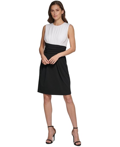 Vestido tubo fruncido en bloques