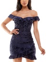 Vestido ajustado de terciopelo floral