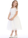 Vestido de raso y rayas con torera