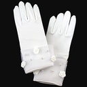 Guantes de satén con  roseta 