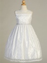 Vestido de encaje con ribete plateado