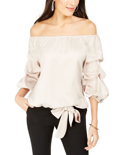 Blusa con mangas de burbuja