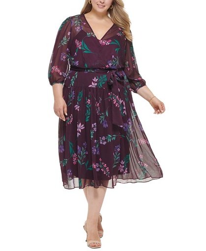 Vestido traslapado con estampado floral (copia)