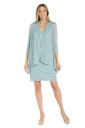 Vestido con chaqueta metalizada