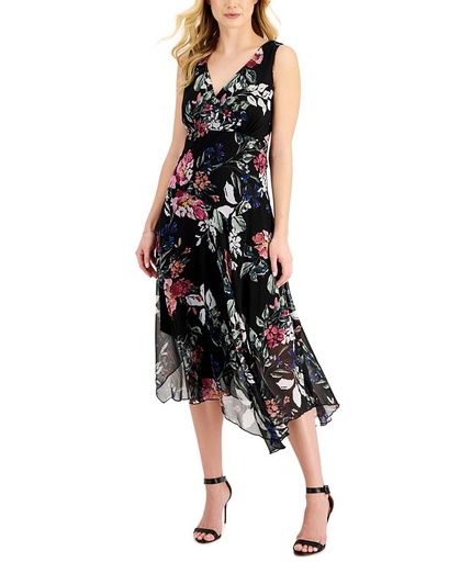 Vestido de gasa con estampado floral