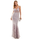 Vestido ilusión con bordado