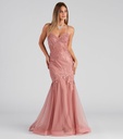 Vestido de sirena con bordados