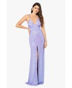 Vestido largo con tiras y lentejuelas