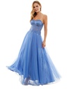 Vestido bustier sin tirantes bordado