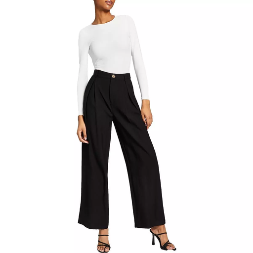 Pantalón con pinzas de tiro alto