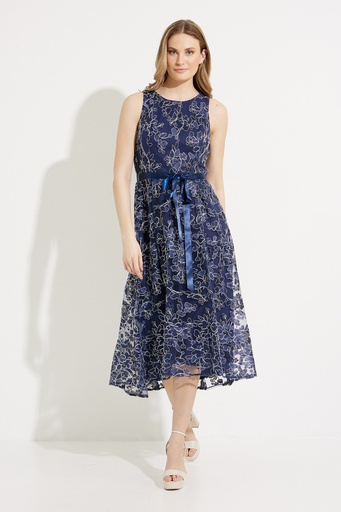 Vestido midi formal con bordado