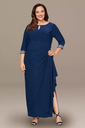 Vestido largo con mangas 3/4