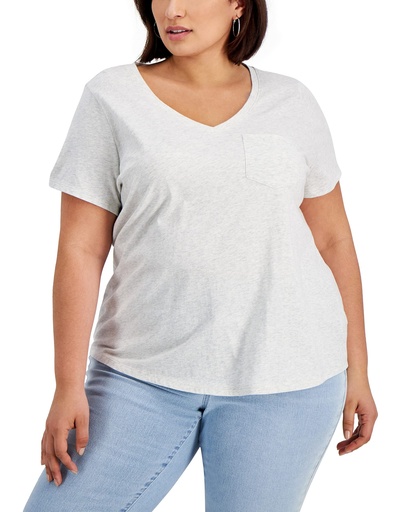 Blusa de algodón con escote en V