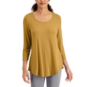 Blusa sólida de manga 3/4