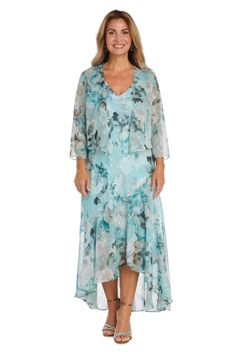 Vestido maxi con capa corta