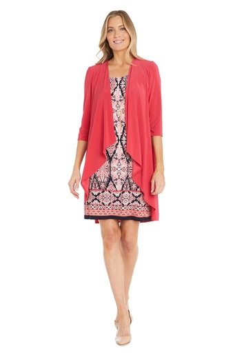 Vestido con chaqueta en cascada
