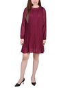 Vestido de chiffon plisado de manga larga