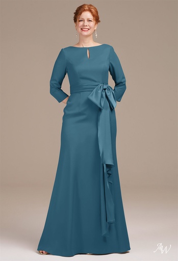 [1670003] Vestido largo con lazo Jeanette
