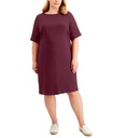 Vestido sólido de escote barco