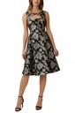 Vestido corto de jacquard floral