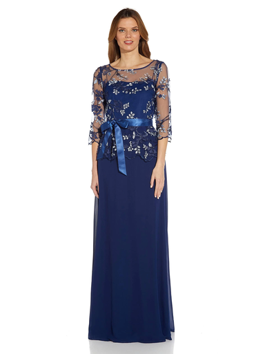 Vestido de gasa con escote barco