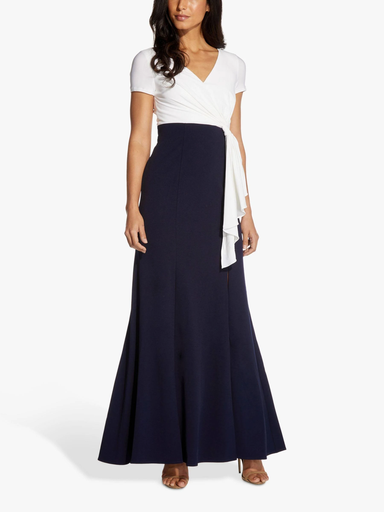 Vestido largo de bloques con caida