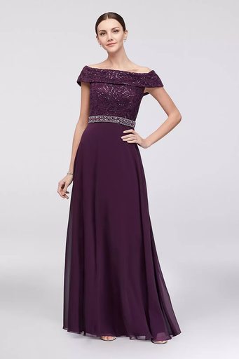 Vestido largo con cintura adornada