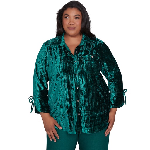Camisera de terciopelo arrugado