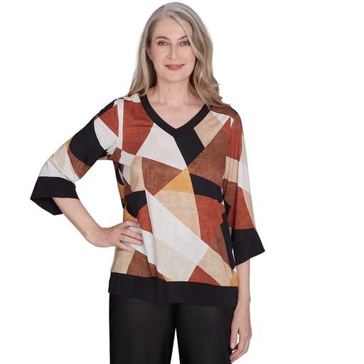 Blusa de patchwork  con cuello V