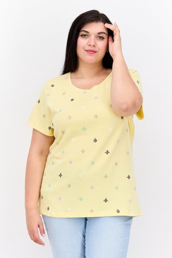 T-shirt estampada de cuello redondo