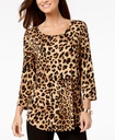Blusa de animal print manga 3/4
