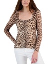 Blusa animal print fruncida