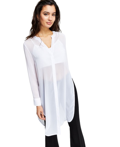 Blusa tipo túnica semitransparente