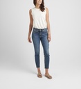 Jeans crop de tiro medio