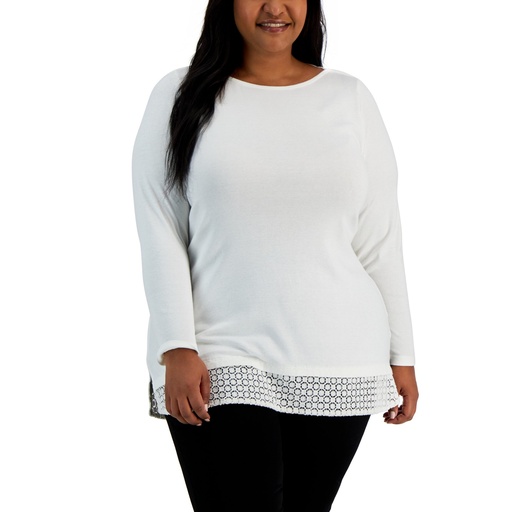 Blusa con dobladillo de encaje