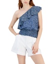 Blusa con volantes y un solo hombro