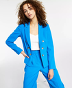 Chaqueta cruzada de crepé  texturizado