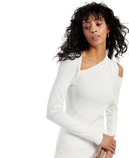 Blusa tejida de escote asimétrico