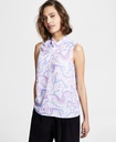 Blusa con cuello vuelto marmoleada