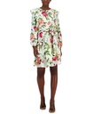 Vestido mini floral con volantes