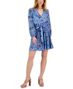 Vestido mini floral con escote en V