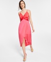 Vestido midi bicolor con frente torcido